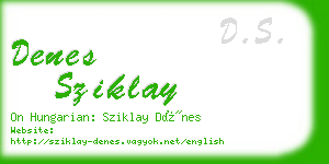 denes sziklay business card